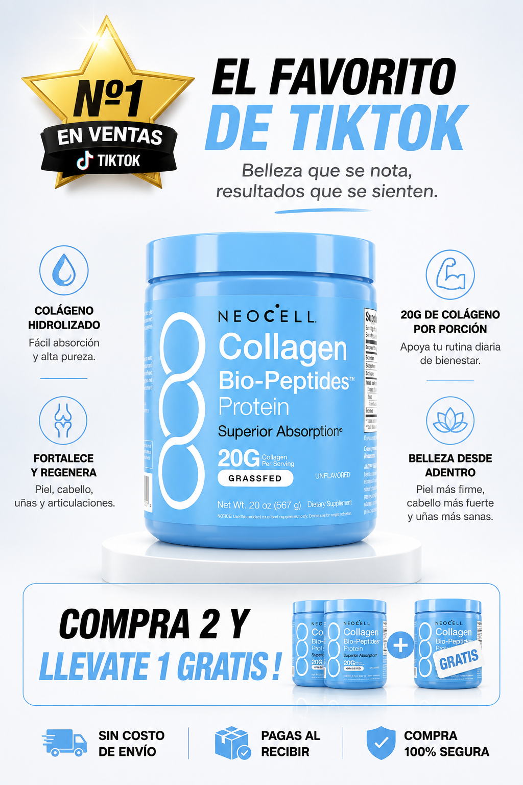NeoCell Colageno Bio-Peptides (567gr)